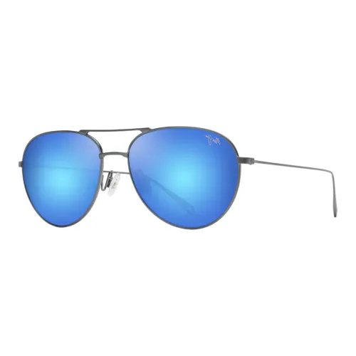 Maui Jim Титан Авиатор Солнцезащитные очки Унисекс Серебряный