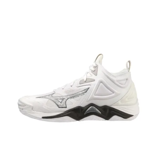 Mizuno Wave Momentum 3 MID Амортизация Износостойкий Низкий Топ Кроссовки для тренировок Унисекс Белый Черный