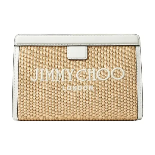 Jimmy Choo Avenue Roughened Коровья кожа Клатч Женские Натуральный Латте