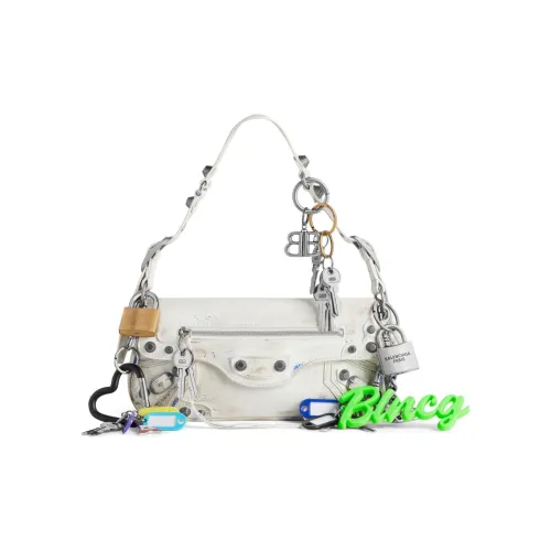 Balenciaga Le Cagole Fine Grained Sheepskin Сумка через плечо Маленькая Женская Белая