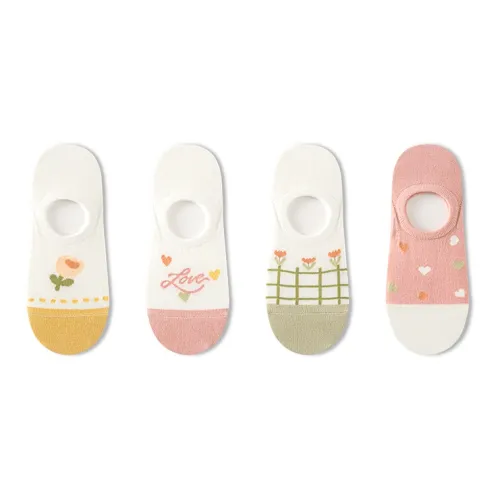 NAIER No Show Носки Женские 4 пачки Цветочный дизайн In The Дикий