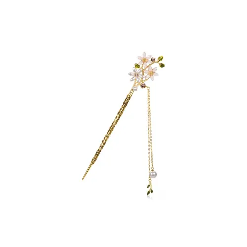 Cercoo Сплав, Искусственный жемчуг, Австрийский ромб, Шпильки для волос FzH033, Шампанское, Женские