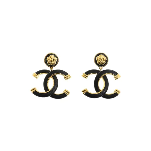 CHANEL Металлические серьги Clip ON, черные, женские