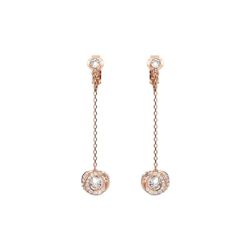 Swarovski Сплав/Серебряное покрытие/Золотое покрытие Нижняя заколка Серьги On Розовое золото Тон покрытие Женские