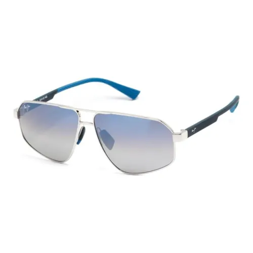 Maui Jim Металлический Ацетат Aviator Солнцезащитные очки Мужские Серебряные