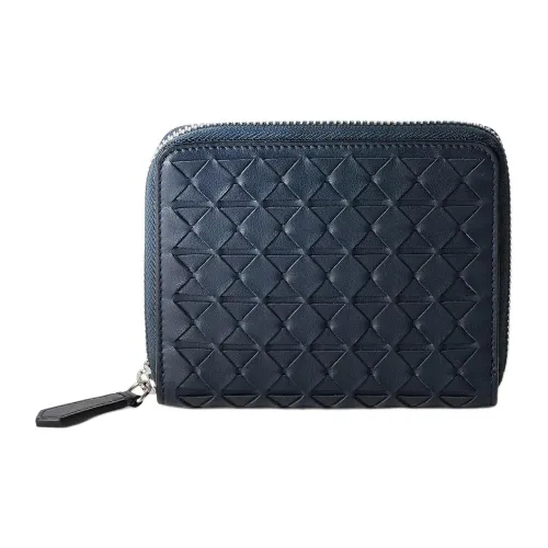 Serapian Lambskin и Calfskin Кошелек Мини Мужской Морской Синий