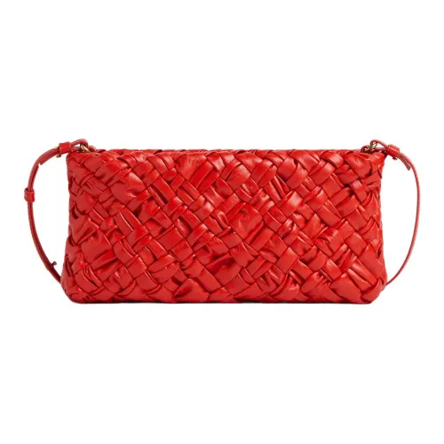 Bottega Veneta Kalimero Телячья кожа Сумка через плечо Женская Красная