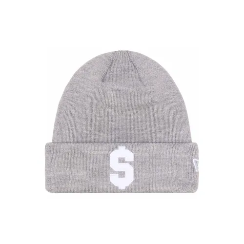 Supreme x New Era Акриловые шапки-бини унисекс серого цвета