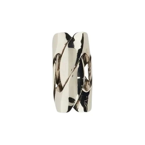 Alexander McQueen Латунный Clip ON Серьги Серебряные Женские