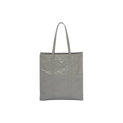 PRADA Кожа Тоут Сумка Сумка для покупок Сумка среднего размера Женская Сланцево-серый