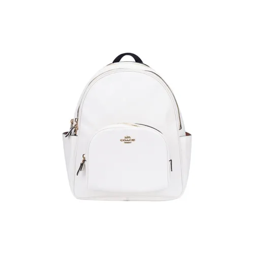 COACH Коровья кожа Рюкзак Большой Женский Белый