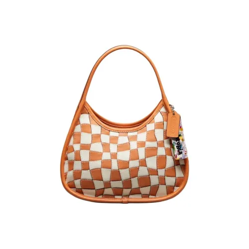 Coachtopia Ergo Утонченный кожа одно плечо сумка среднего размера женские выцветший оранжевый и мел