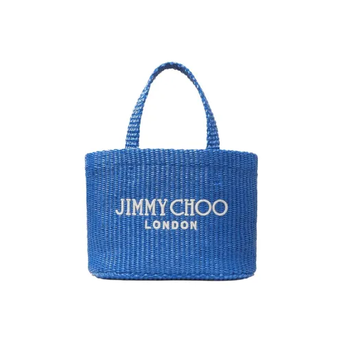 Jimmy Choo Raffia Tote Bag Shopping Bag Mini Women's Sky Blue Latte Джимми Чу Рафия Тот Сумка Сумка для покупок Мини Женская Небесно-голубая и Латте