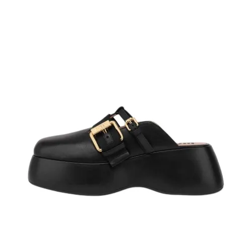 MOSCHINO Домашние тапочки 7,5 см Женские Черные