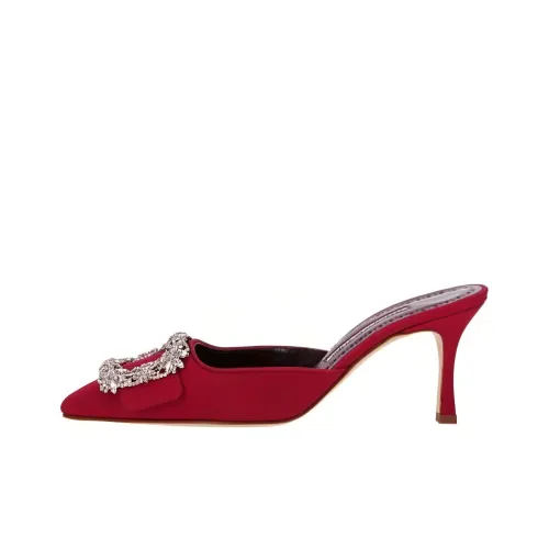 MANOLO BLAHNIK Домашние тапочки Бургундский Женские