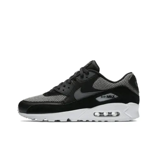 Nike Air Max 90 Амортизация Износостойкий Низкий Топ Беговые кроссовки Мужские Черный Серый