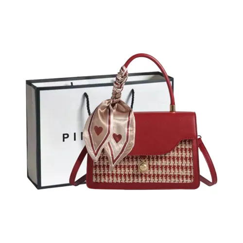 PINK·LAND ПУ (полиуретан) Сумка для свадьбы для невесты маленькая квадратная сумка сумка через плечо сумка обычная женская красная черная