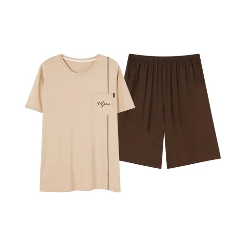 Пижамный комплект Follow The United States Мужской Абрикос Коричневый