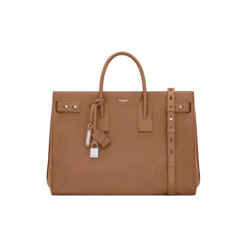 SAINT LAURENT SAC DE JOUR Телячья кожа Тоут Сумка Сумка для покупок Сумка Мужская Коричневая