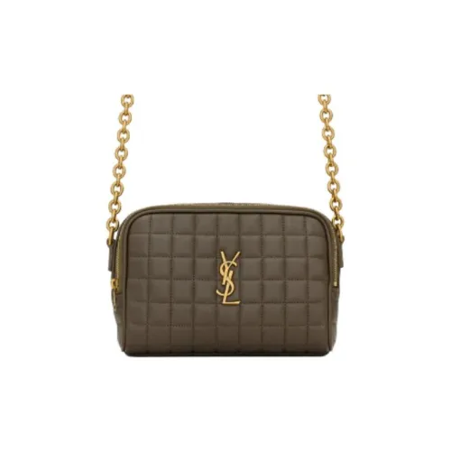 SAINT LAURENT Cassandre Lambskin Camera Bag Crossbody Mini Women's Umber