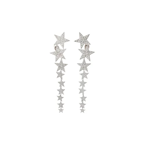 SAINT LAURENT Латунный Clip ON Серьги Серебряные Женские