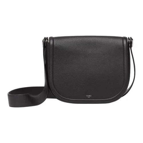 FENDI ROMA Телячья кожа Курьерская сумка Сумка через плечо Сумка на плечо Мужская Черная