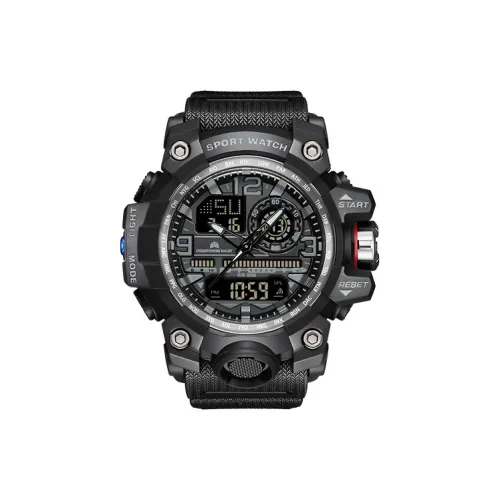 Corriberty Электронный Механизм Силиконовый Ремешок Часы Мужские Черный Циферблат