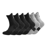 SS01 Высокие носки (Черные 4 шт, Серые 2 шт)