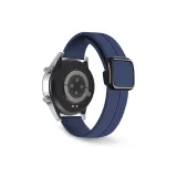 Темно-синий квадрат, пряжка [магнитная пряжка, силиконовый ремешок], черная пряжка