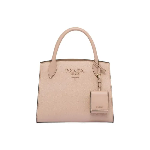 PRADA Монохромный Кожа Тоут Сумка Сумка для покупок Сумка через плечо Сумка Маленькая Женская Нежно-розовая