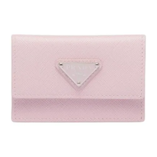 PRADA Кожа Держатель для карт Женский Розовый