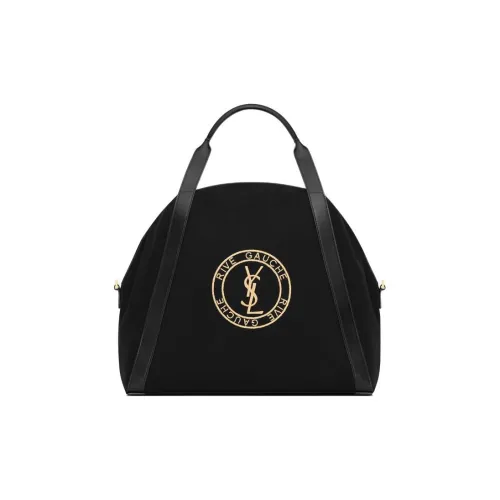 SAINT LAURENT Rive Gauche Хлопковая ткань Телячья кожа Bowling Сумка Сумка через плечо Сумка Мужская Черная