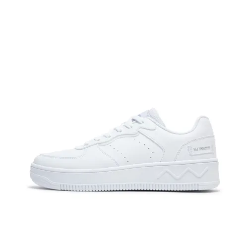 361° Air Force One Slip-resistant Abrasion-resistant Low Top Skateboard Shoes Women's White Gray Перевод 361° Air Force One Противоскользящие Устойчивые к истиранию Низкие Кеды для скейтбординга Женские Белые Серые