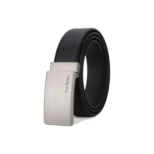 PIERRE CARDIN Бизнес Натуральная Кожа Пряжка-Пластина Мужской Кожаные Ремни Мужской Черный Ширина 3,4CM