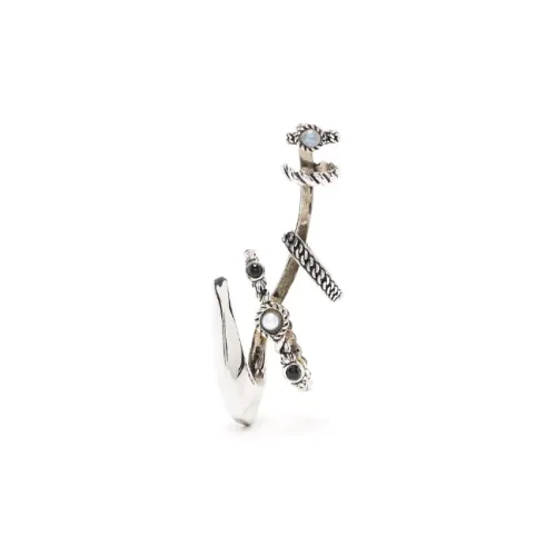 Alexander McQueen Латунный Clip ON Серьги Серебристый Унисекс