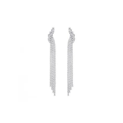 Swarovski Форма Искусственный хрусталь Clip ON Серьги Белый, золотой Покрытый Женские