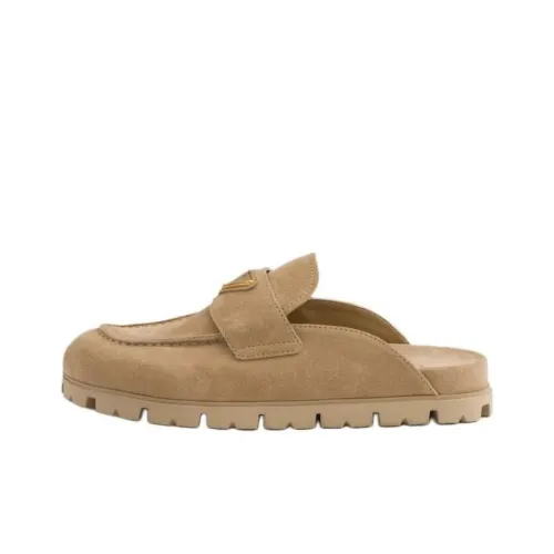 PRADA Резиновая подошва Домашние тапочки Женские Коричневый