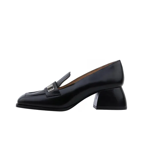 CALVINLUO Грубый каблук Лоферы Женские Черный