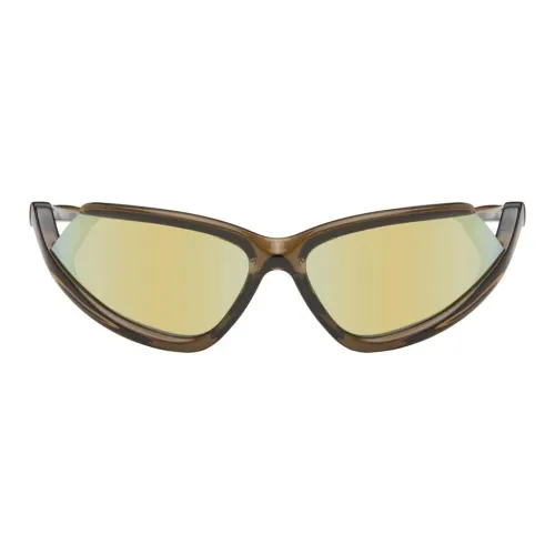 Balenciaga Нейлон Нерегулярная форма Солнцезащитные очки Мужской Темно-коричневый