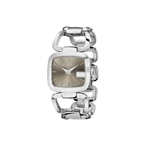 GUCCI Женские часы Кварцевый механизм Ремешок из нержавеющей стали 32*30 мм Коричневый циферблат