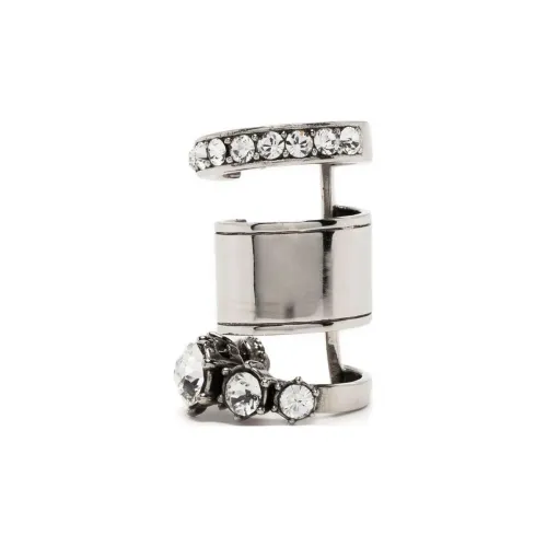 Alexander McQueen Латунный Clip ON Серьги Серебристый Унисекс