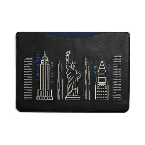 COACH Коровья кожа Ноутбук Сумка Большая Мужская Черная