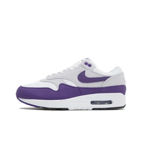 Nike Air Max 1 Low Топ Беговые кроссовки Мужские Белый Фиолетовый