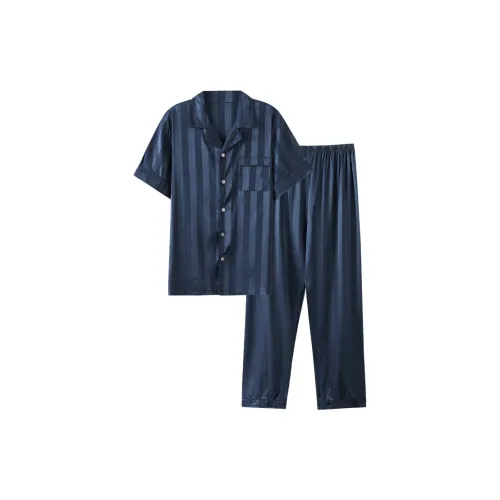 The Story Of The Flower Season Пижамный комплект Мужской Синий Полосы