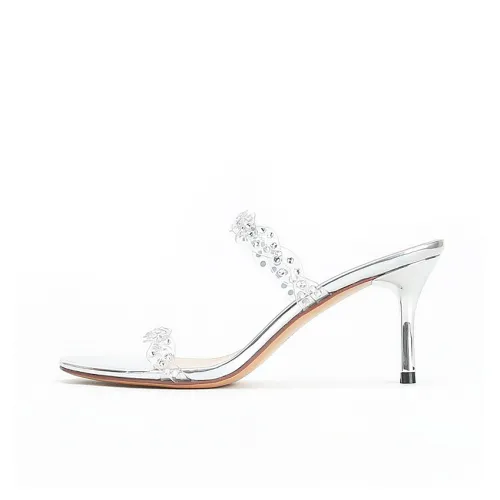 CHRISTINE SHEII Su Yinyin Слипоны 6 см Женские Серебряные