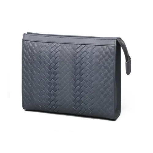 CMLZIUA Клатч из крупнозернистой текстуры коровьей кожи стандартный унисекс синий