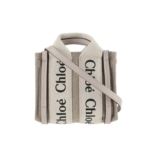 Chloe Холст с кожей Сумка из холста Сумка-тоут Сумка для покупок Сумка через плечо Сумка Нано Женская