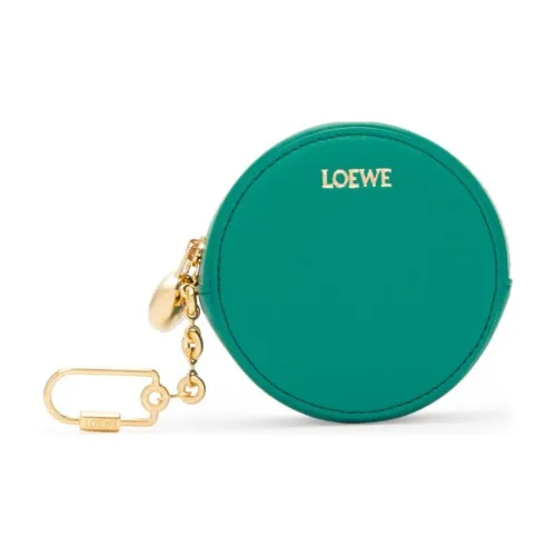 LOEWE Блестящий Наппа Телячья кожа Маленькая круглая сумка Key Pouch Женская Изумрудно-зеленый