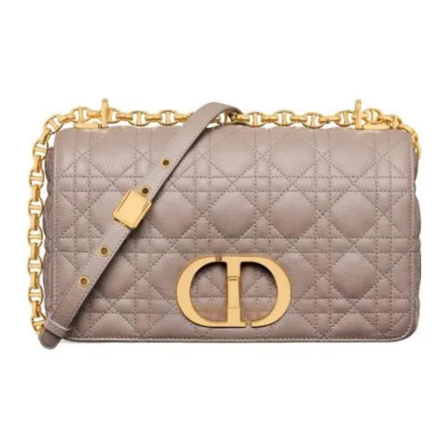 DIOR Caro Коровья кожа Сумка через плечо Средняя Женская Теплый серо-коричневый