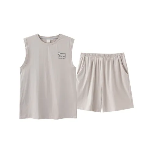 Qin Jing Пижамный комплект Мужской Серебристо-Серый